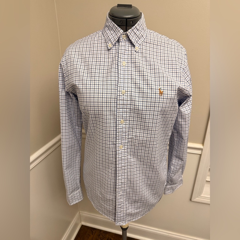 Ralph Lauren White and Blue Plaid Shirt